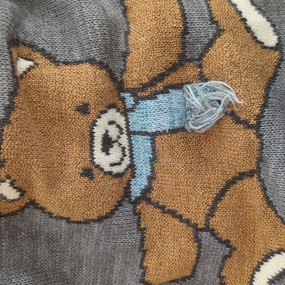 Christmas Vintage Teddy Bear Sweater Size Kids 5/6 - Picture 6 of 12
